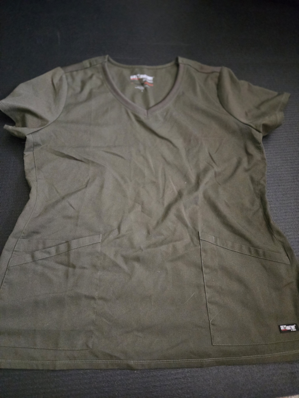 Grey's Anatomy Olive V-Neck Scrub Top with Front Pockets
